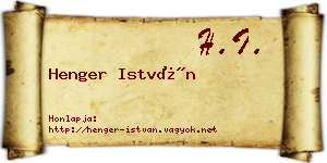 Henger István névjegykártya